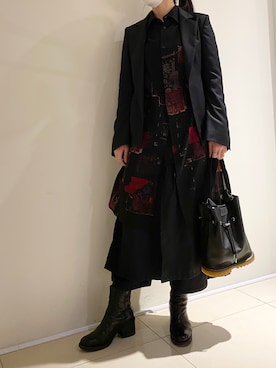 「ADDICT NOIR（アディクトノアー）のアイテム（ジャケット/アウター）」を使った、照井千尋さん（レディース・163cm）の秋コーディネート