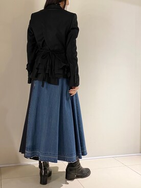 「ADDICT NOIR（アディクトノアー）のアイテム（ジャケット/アウター）」を使った、照井千尋さん（レディース・163cm）の秋コーディネート