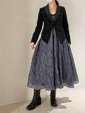 「AULA」｜「アイテム（ジャケット/アウター）」を使った、照井千尋さん（レディース・163cm）の秋コーディネート