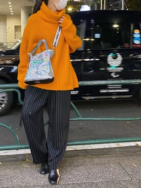 「A.A.Spectrum（エーエースペクトラム）のアイテム」を使った、照井千尋さん（レディース・163cm）の秋コーディネート