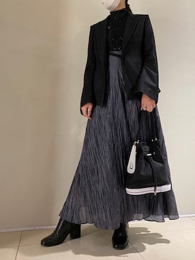 「ADDICT NOIR（アディクトノアー）のアイテム（ジャケット/アウター）」を使った、照井千尋さん（レディース・163cm）の冬コーディネート