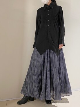 「KMRii（ケムリ）のアイテム（トップス）」を使った、照井千尋さん（レディース・163cm）の冬コーディネート