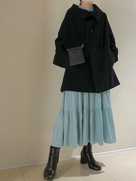 「Y's（ワイズ）のアイテム（ジャケット/アウター）」を使った、照井千尋さん（レディース・163cm）の冬コーディネート