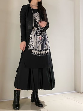 「ADDICT NOIR（アディクトノアー）のアイテム（ジャケット/アウター）」を使った、照井千尋さん（レディース・163cm）の冬コーディネート