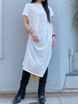 「KMRii（ケムリ）のアイテム（ワンピース/ドレス）」を使った、照井千尋さん（レディース・163cm）の冬コーディネート