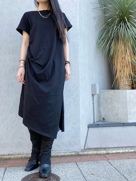 「KMRii（ケムリ）のアイテム（ワンピース/ドレス）」を使った、照井千尋さん（レディース・163cm）の冬コーディネート
