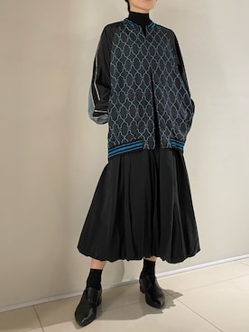 「JOHN LAWRENCE SULLIVAN」｜「アイテム（MA-1）」を使った、照井千尋さん（レディース・163cm）の冬コーディネート