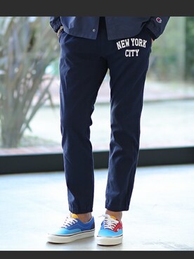 「Champion（チャンピオン）のアイテム（チノパンツ）」を使った、somari_かえるクラムボン余韻さん（メンズ・165cm）の秋コーディネート