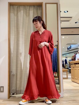 「CONVERSE（コンバース）のCONVERSE コンバース キャンバス オールスター J ハイ / CANVAS ALL STAR J HI (ORANGE) 31301640（スニーカー）」を使った、ささきともみさん（レディース・157cm）の夏コーディネート