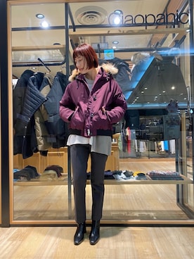 「Cape HEIGHTS（ケープハイツ）のアイテム（ダウンジャケット/コート）」を使った、ささきともみさん（レディース・157cm）の秋コーディネート