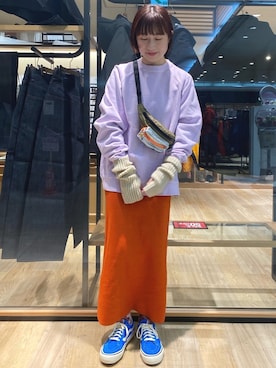 「GOOD OL'（グッドオル）のアイテム」を使った、ささきともみさん（レディース・157cm）の冬コーディネート