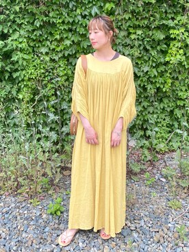 「sara mallika（サラ マリカ）のアイテム（ワンピース/ドレス）」を使った、ささきともみさん（レディース・157cm）の夏コーディネート