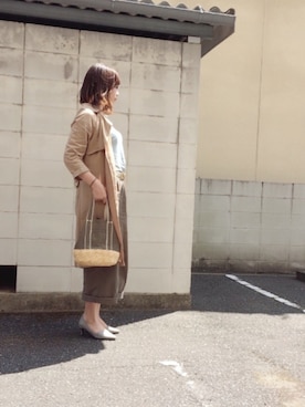「無地党」｜「アイテム（トレンチコート）」を使った、○nina○さん（レディース・168cm）の春コーディネート