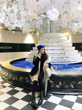 「hat」｜「アイテム（チェスターコート）」を使った、LouiseLuさん（レディース・165cm）の冬コーディネート