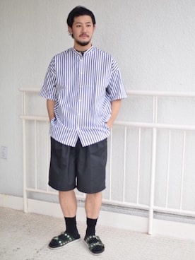 「EN ROUTE（アンルート）のアイテム（シャツ/ブラウス）」を使った、高野 恭平さん（メンズ・177cm）の夏コーディネート