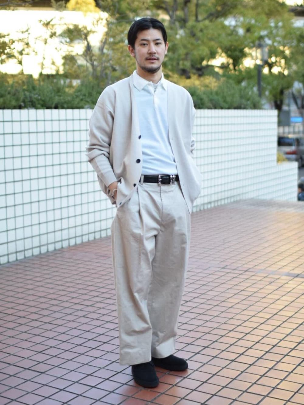 「Clarksの＜Clarks（クラークス）＞【別注】 ロンドン（その他シューズ、ブラック系）」を使った、高野 恭平さん（メンズ・177cm）の冬コーディネートの1枚目の写真