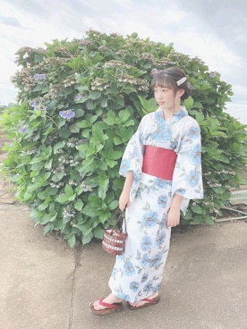 「Honeys（ハニーズ）のアイテム（かごバッグ）」を使った、◤ゆぅきさん（レディース・159cm）の夏コーディネート