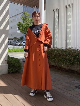 「Lui's（ルイス）のアイテム（ブルゾン）」を使った、Nanami Ishikawaさん（レディース・164cm）の秋コーディネート