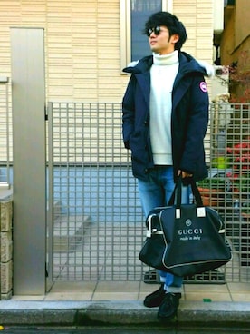 「GUCCI（グッチ）のアイテム（バッグ）」を使った、ryo _kumamoto_さん（メンズ・178cm）の冬コーディネート