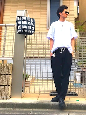 「MONKEY TIME（モンキータイム）のアイテム（Tシャツ/カットソー）」を使った、ryo _kumamoto_さん（メンズ・178cm）の夏コーディネート