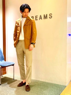 「BEAMS F（ビームスエフ）のアイテム（財布/小物）」を使った、ryo _kumamoto_さん（メンズ・178cm）の春コーディネート