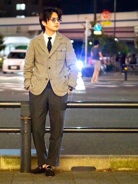 「ハンティングジャケット」｜「アイテム（アクセサリー）」を使った、ryo _kumamoto_さん（メンズ・178cm）の秋コーディネート