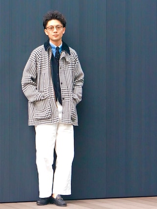 バブアー× BEAMS F 別注 グレンチェック ジャケット サイズ38 BEAMS F（ビームスF）【別注】Finjack / ミックスファブリック