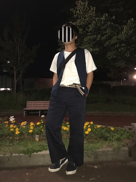 「ikka（イッカ）のアイテム（その他アウター）」を使った、進響平さん（メンズ・166cm）の秋コーディネート