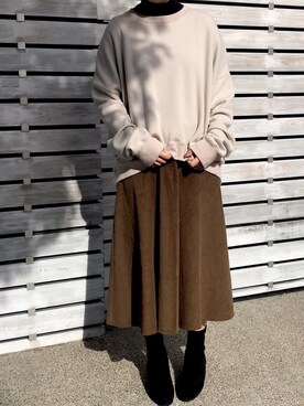 「MERCI（メルシー）のアイテム」を使った、えぐあやさん（レディース・155cm）の冬コーディネート