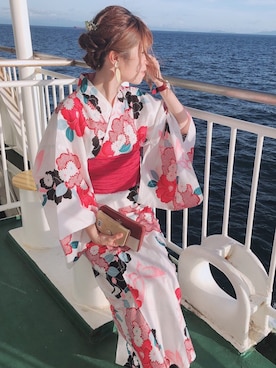 「ゆかたヘアアレンジ」｜てぃえさん（レディース・159cm）の夏コーディネート