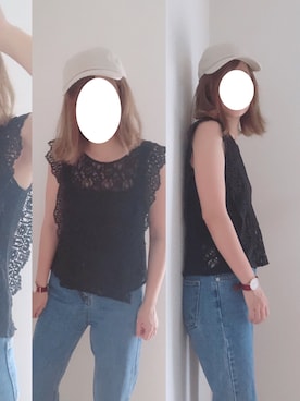 「chocomee（チョコミー）のアイテム（デニムパンツ）」を使った、てぃえさん（レディース・159cm）の夏コーディネート