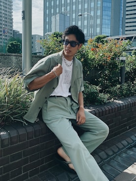 「JOINT WORKS（ジョイントワークス）のアイテム（パンツ）」を使った、tom 🦋さん（メンズ・183cm）の夏コーディネート