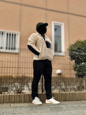 「GU（ジーユー）の（GU）スキニーフィットジーンズ（MEN ⁄ ジーンズ）」を使った、moumouさん（メンズ・170cm）の冬コーディネート