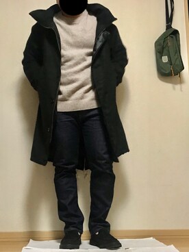 「MB（エムビー）のアイテム（モッズコート）」を使った、moumouさん（メンズ・170cm）の冬コーディネート