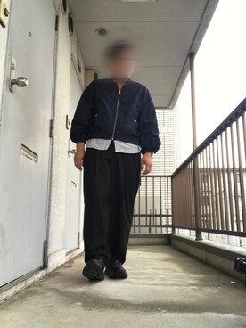 「ZARA（ザラ）のアイテム（MA-1）」を使った、moumouさん（メンズ・170cm）の秋コーディネート