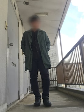 「STUDIOUS（ステュディオス）のアイテム（ステンカラーコート）」を使った、moumouさん（メンズ・170cm）の秋コーディネート