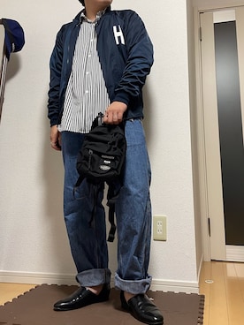 「MSGM（エムエスジーエム）のアイテム（バッグ）」を使った、moumouさん（メンズ・170cm）の夏コーディネート