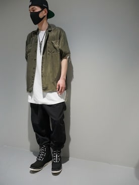 「ISAMU KATAYAMA BACKLASH（イサムカタヤマバックラッシュ）のアイテム（Tシャツ/カットソー）」を使った、akihiro_okadaさん（メンズ・174cm）の春コーディネート