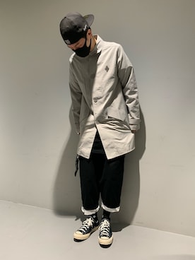 「KMRii（ケムリ）のアイテム（パンツ）」を使った、akihiro_okadaさん（メンズ・174cm）の秋コーディネート