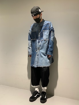 「KMRii（ケムリ）のアイテム（パンツ）」を使った、akihiro_okadaさん（メンズ・174cm）の秋コーディネート