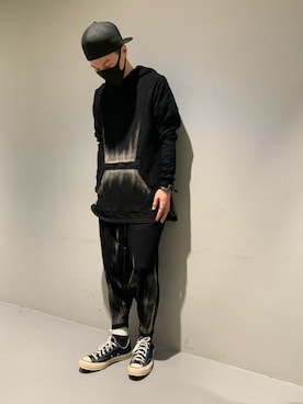 「KMRii（ケムリ）のアイテム（パンツ）」を使った、akihiro_okadaさん（メンズ・174cm）の冬コーディネート