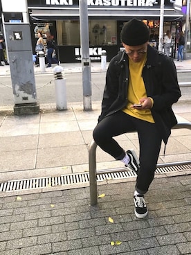 「HARE」｜「アイテム（ナイロンジャケット）」を使った、KAYASHIMA YUTAさん（メンズ・168cm）の秋コーディネート