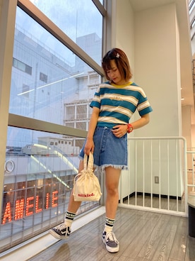 林 萌花さん（レディース・159cm）の夏コーディネート