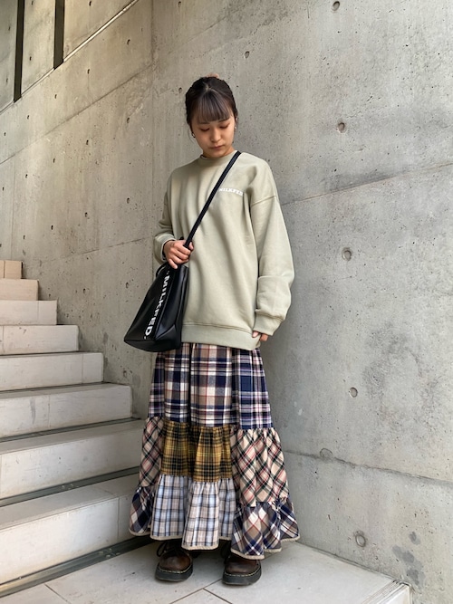 Milkfed. コラボ　ティアード　チェックスカート Milkfed. コラボ ティアード チェックスカート MILKFED