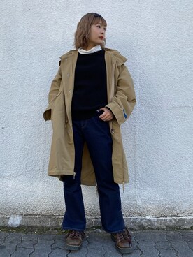 林 萌花さん(レディース・159cm)の冬コーディネート