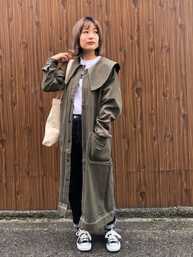 林 萌花さん(レディース・159cm)の冬コーディネート