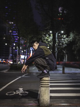 「REMIX（リミックス）のアイテム」を使った、藍さん（メンズ・172cm）の冬コーディネート