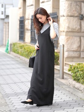 「Girly Doll（ガーリードール）のアイテム（つなぎ/オールインワン）」を使った、girlydollさん（レディース・158cm）の春コーディネート