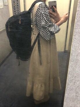 「Heather（ヘザー）のアイテム（サロペット/オーバーオール）」を使った、にらさん（レディース・147cm）の夏コーディネート