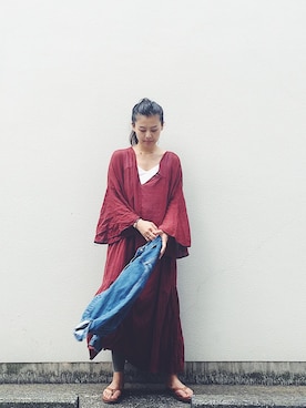 「holiday」｜「アイテム（デニムジャケット）」を使った、NABEさん（レディース・170cm）の夏コーディネート